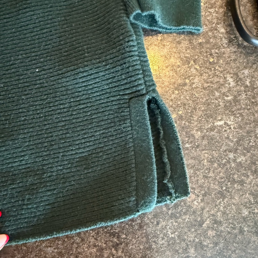 Ralph Lauren Dark Green Crewneck Sweater with Gold Button Detail - Picture 3 of 4